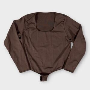 SKIMS Essential Long Sleeve Scoopneck Thong Bodysuit Size 4X/5X